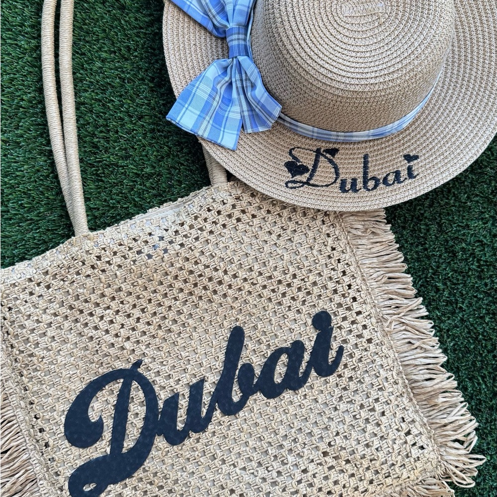 Dubai Straw Hat and Tote Set
